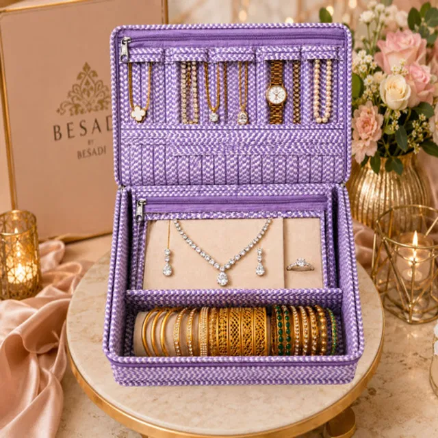 STORAZE • Elegant & Functional Travel Jewellery and Makeup Organizer Pouch Jewellery Storage Makeup Pouches Vanity Box