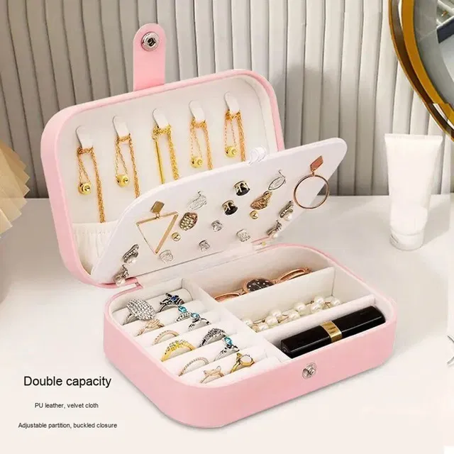 E-ECL PU Leather Big Jewellery Box Storage Box Vanity Box for woman and girls Jewellery Storage, Multi-Purpose Storage Box, Travel jewellery Box, Mini jewellery Box Vanity Box