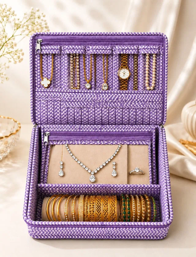 STORAZE Portable Vanity Organizer Pouch for Jewellery Jewellery pouch Vanity Box
