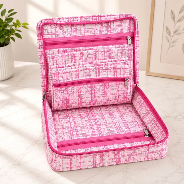 storvora PinkLuxe Jewellery Organizer Pouch Jewellery pouch Vanity Box