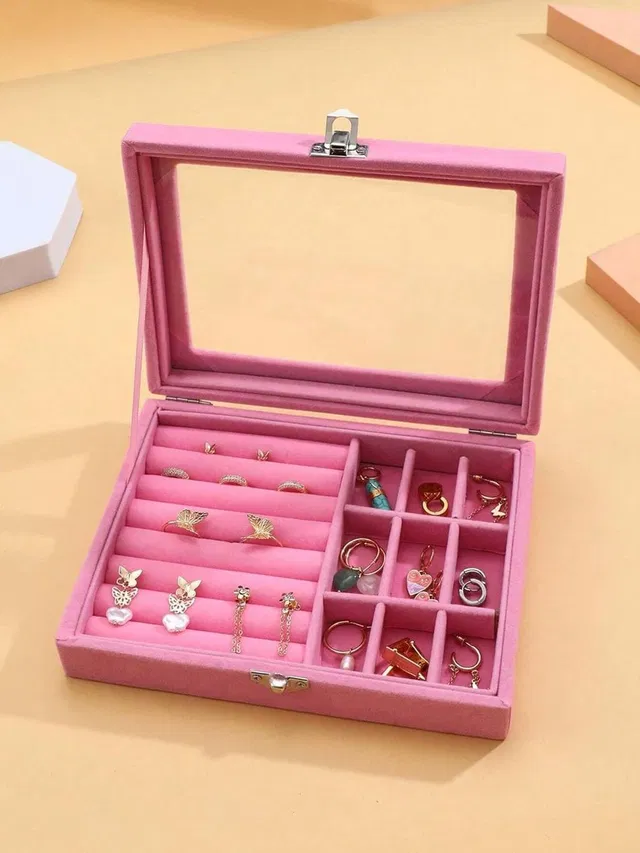 Scintillare by Sukkhi Pink Jewellery Organizers for Women Jewellery Vanity Box