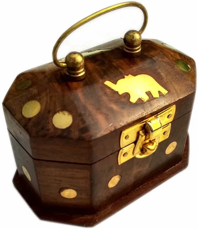 SRE Vanity Box (3.5 inch) (height), Size 5.75 x 3.75 inch Multipurpose Chest / Trunk Shape Vanity Box