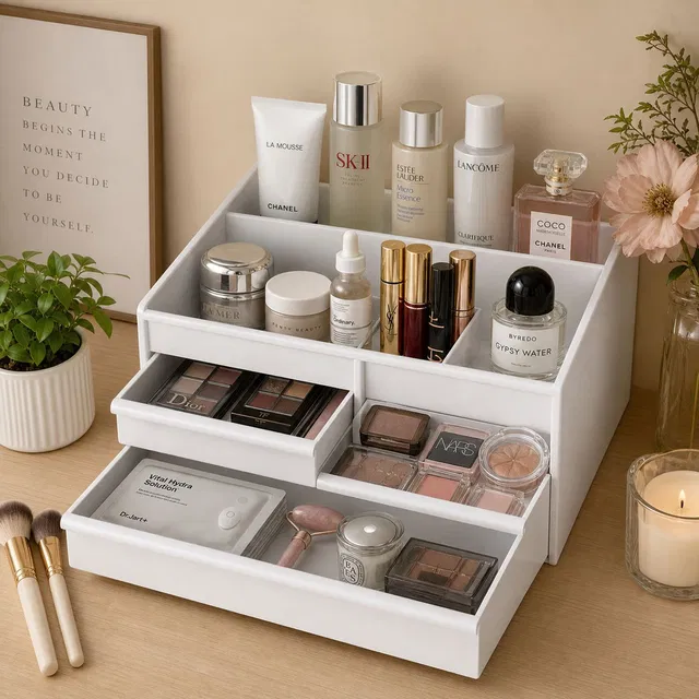 ESKIA Vanity Organizer for Lipstick, Brushes, Jewelry & Nail Polish Dressing table Multiple Purpose Vanity Box