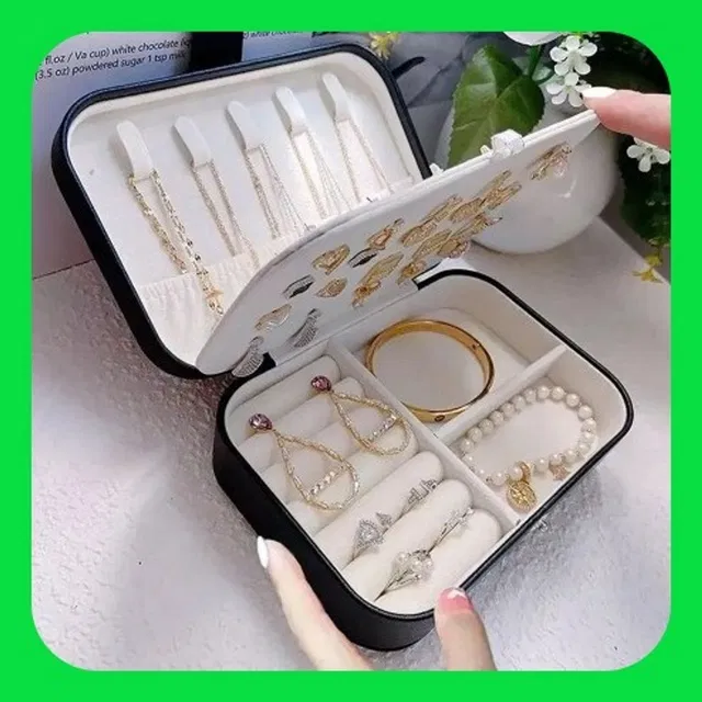 SBTs jewellery Box, double layer organizer Cosmetic Wardrobe Jewellery Organizer for Earrings Necklace Rings Vanity Box
