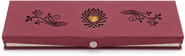 ultimatefashionista Long Chain Jewellery Storage Box with Diamond Cut Design (Maroon) Storage, Jewellery Storage, Jewellery Organizer, Display & Storage Vanity Box