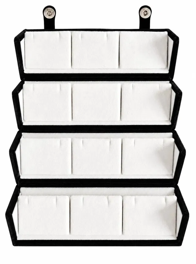 CLASSECRAFTS Velvet 12 Pair Earrings Organizer Jewellery Box Storage Organiser for Studs, hoops and Accessories For Women and Girls Vanity Box