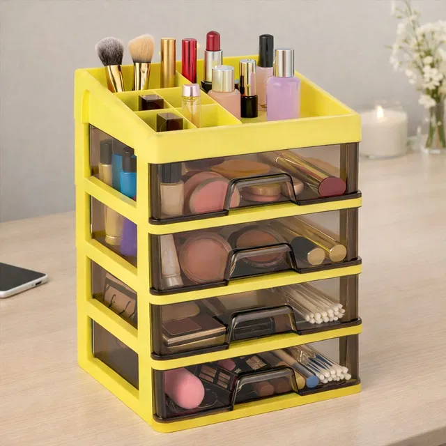 Suprita Organizer Plastic Storage Box with Sliding Drawer for Cosmetics and Jewellery Makeup, Jewellery Vanity Box