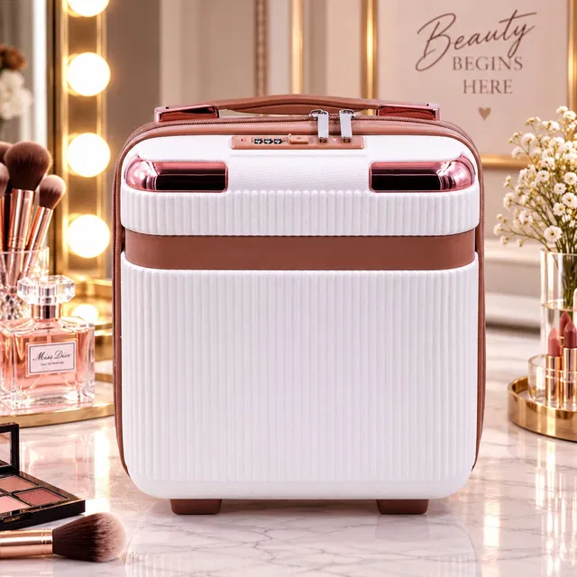 Shringar Mini Suitcase For Gifting, Makeup Travel Organizer Multi Purpose, Makeup, Cosmetic, Jewellery Vanity Box