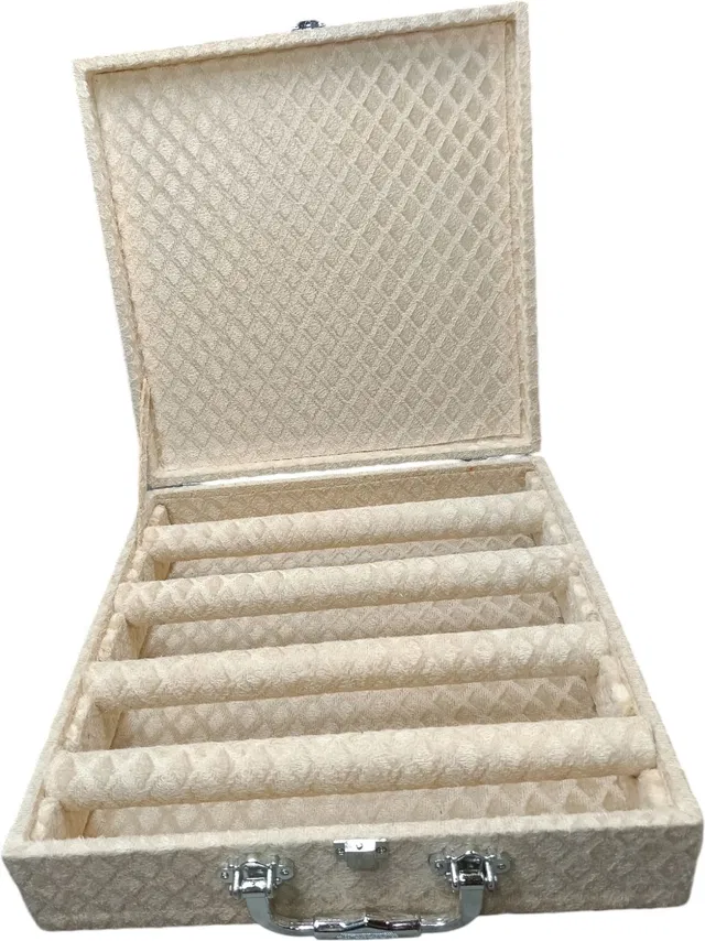 Packpro Solutions Bangle Box 4 Rod Soft Velvet Cream with D-Lock Vanity Cases Bangle Storage D Lock Vanity Box Vanity Box