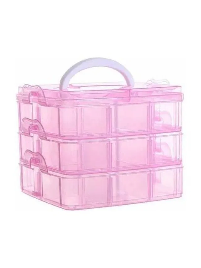CUERARPO 18 Grid Plastic Earrings and Chains and Craft Material for Women Box Storage Jewellery Box Vanity Box
