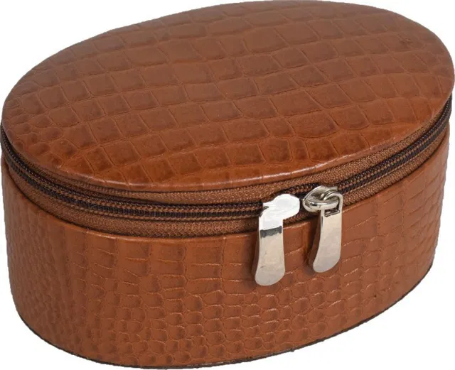 Stones Bridge Leather Oval Jewelry Box Jewellery Storage Box Vanity Box
