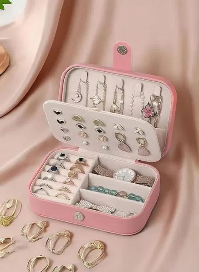SimpliQure Jewellery Storage & Organisor Box Elegant Jewelry Storage Box for Home or Travel with Multiple Compartment Vanity Box
