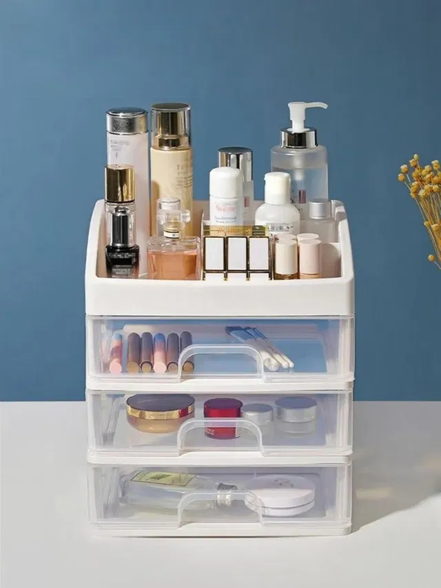 NEWON Cosmetic Organisers | Makeup Box Stand with Drawers | Stylish Storage Solution | Cosmetic Organisers for Skincare, Perfume, Lipsticks & Beauty Essentials Vanity Box