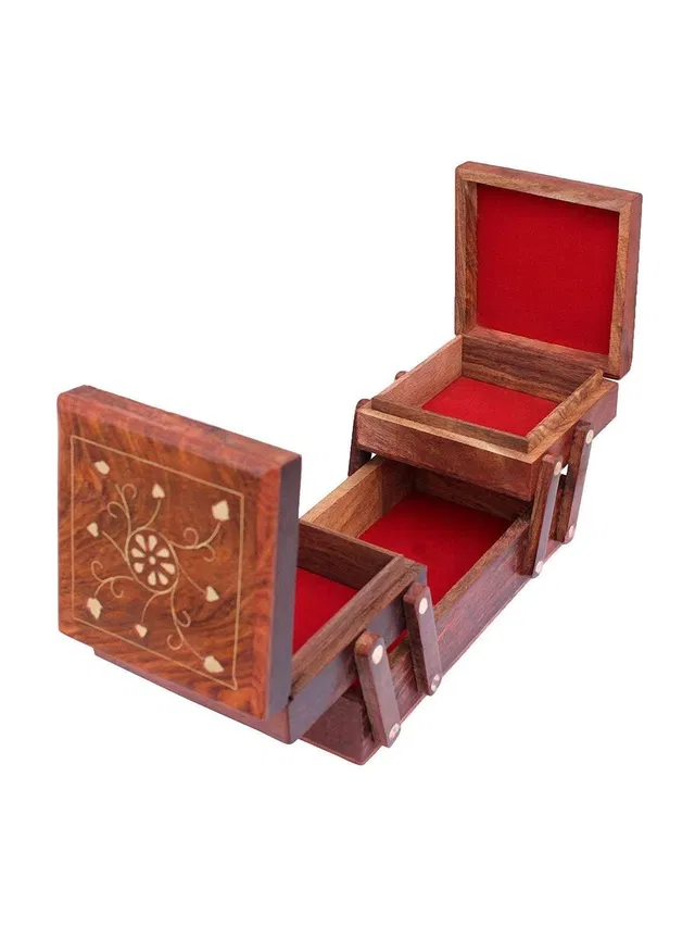 sk handicraft Wooden Jewellery Box Jewellery Vanity Box (Brown) 8 inc Jewellery Box Vanity Box