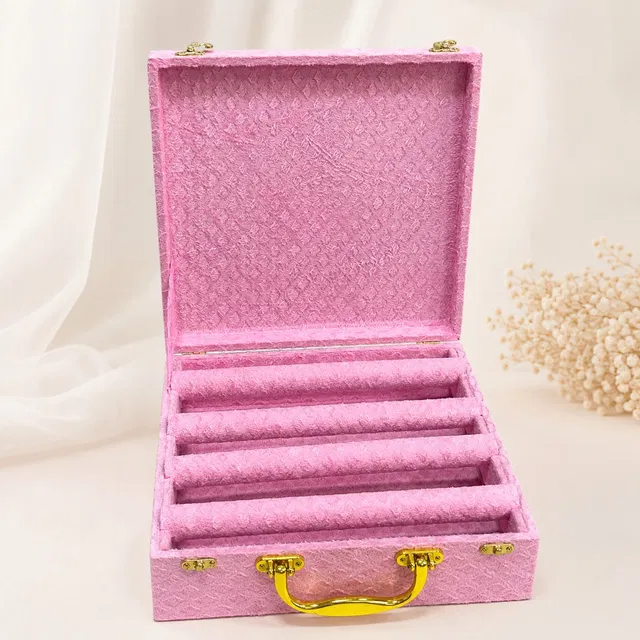 tosim 4 Rod Bangle Box Jewellery Organizer for Women Premium Velvet Chudi Storage Box Jewellery Organizer, Bangle Storage Box, Jewellery Storage Box Vanity Box