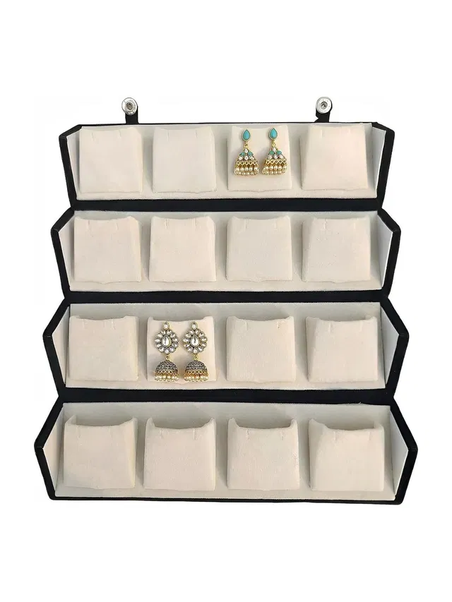 COLMI Earring Organizer Box for Women-16 pair Earrings,Jewellery Storage Organiser foldable Vanity Box