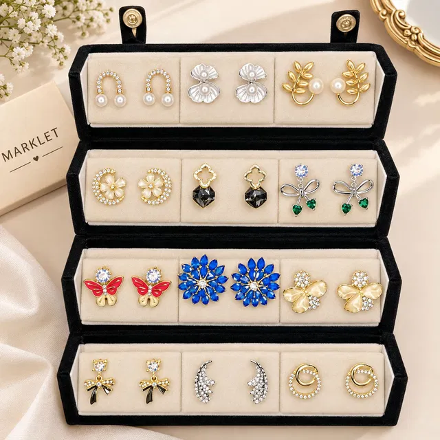 Marklet Viral Jhumka box with jhumka set Earring set For women & Girls earrings jhumka Viral Jhumka box with Jhumka, earrings box Vanity Box
