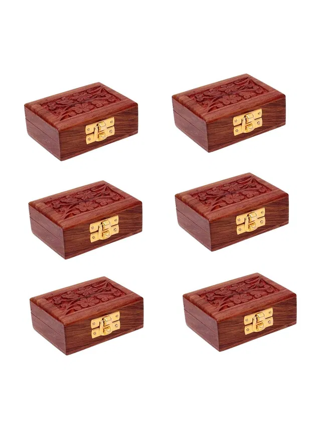 ELAVE HANDICRAFTS Md Furnitures Wooden jewellery Box Peck of 6 pic Wooden Storage With Box, Makeup, Multi Purpose Vanity Box Vanity Box