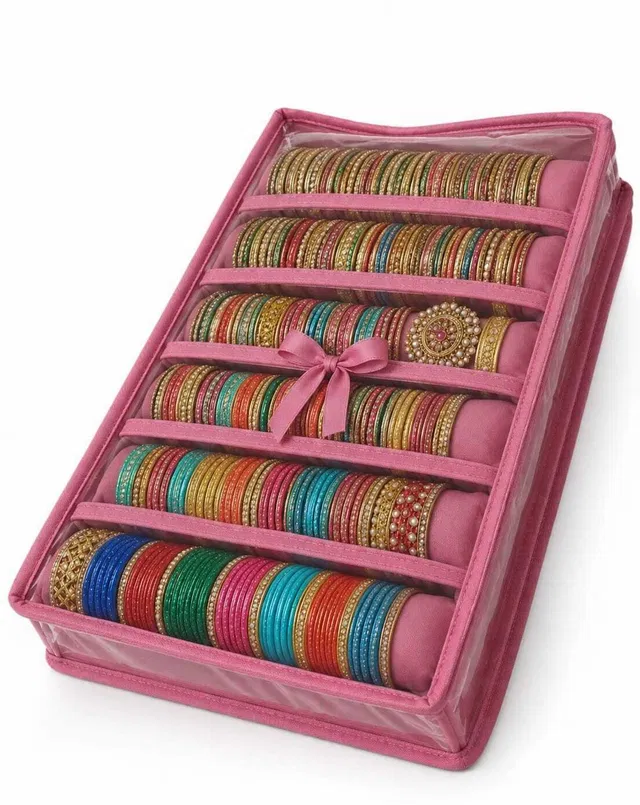 shubhcraft 6 Roll Bangle Box Storage Case Vanity Box Jewellery Organiser Pouches Storage Case, vanity box, jewellery organiser, bangle box Vanity Box