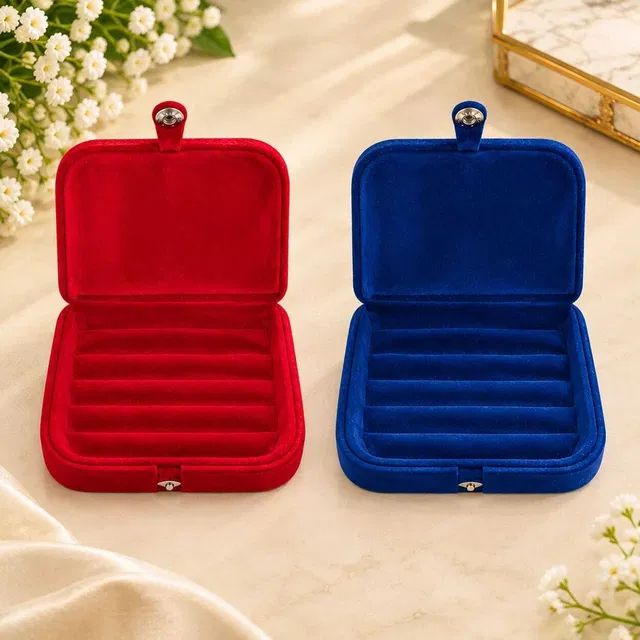 shubhcraft Ring Storage Box I Jewellery Case I Travel jewellery Box I Pack of 2 Ring Organizer Vanity Box
