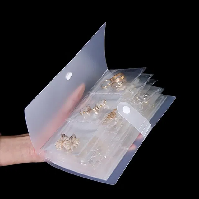 KREZON ransparent Jewellery Storage Book with Pockets, 84 Slots for Home Use Jewelry Storage Book Vanity Box