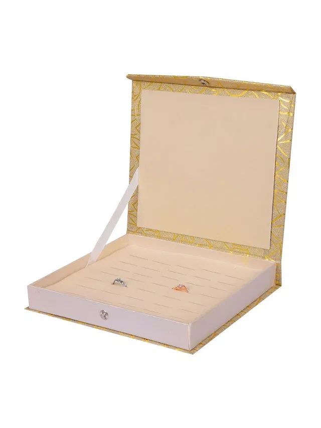 Haritha Creation Ring Box Gold colour Ring Box., Hold 45 Rings. (Column-9 , Row-5) Vanity Box