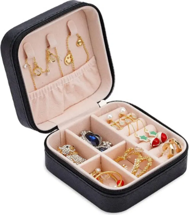 MVDecor Jewelry Travel Case | Small Travel Jewelry Organizer | Portable Jewelry Box Jewellery Box Organizer Vanity Box