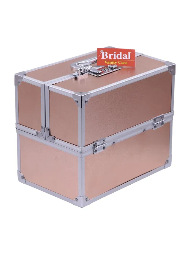 Bonanza Metalic steel, aluminum fitted stylish beauty case, To Store multy items Makeup And Jewellery Vanity Box