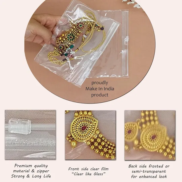 SENTONI Pack of 20 Storage Pouch for Jewellery, Makeup, Travel - Zip Lock Jewellery, Storage Organizer Pouch Vanity Box