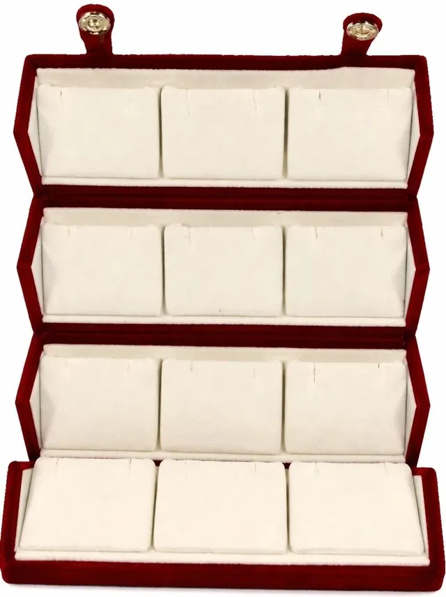 CLASSECRAFTS 12 Pair Earring Organizer Box with Soft Velvet Padding Foldable Compact Jewelry Storage Case for Studs, Hoops & Small Earrings Vanity Box