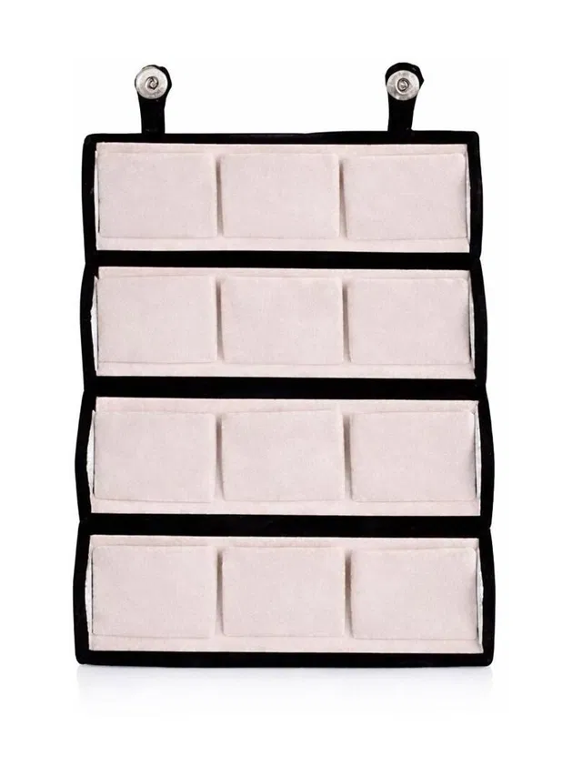 HOUSE OF RN 12 Pair Earring Organizer Box with Soft Velvet Padding Foldable Compact Jewelry Storage Case for Studs, Hoops & Small Earrings Vanity Box