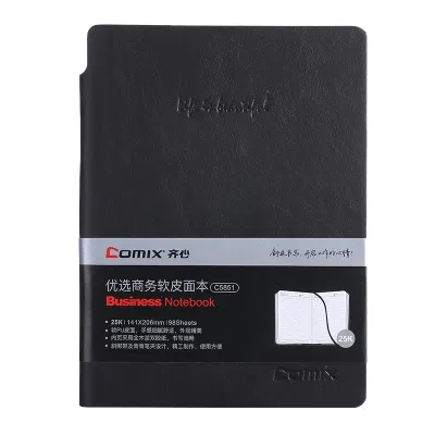 齐心 C5851 优选系列软皮面本 A5 98张 黑 黑色