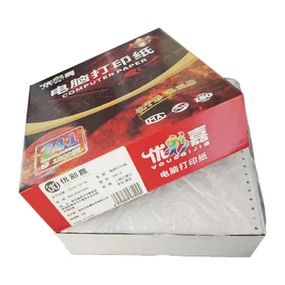 优彩嘉 电脑打印纸 二联三等分 全白 撕边 241-2 包