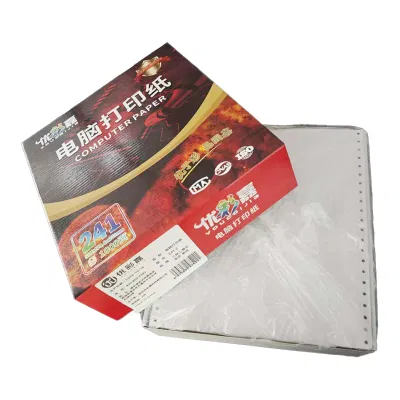 优彩嘉 电脑打印纸 二联二等分 全白 撕边 241-2 包
