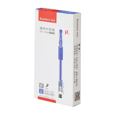 齐心 GP306 0.5mm 通用中性笔 匹配笔芯R980 蓝 12支/盒 蓝色