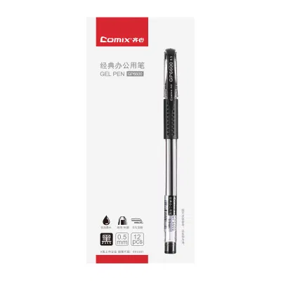 齐心 GP6600 经典办公用笔 0.5mm 黑 12支/盒 黑色