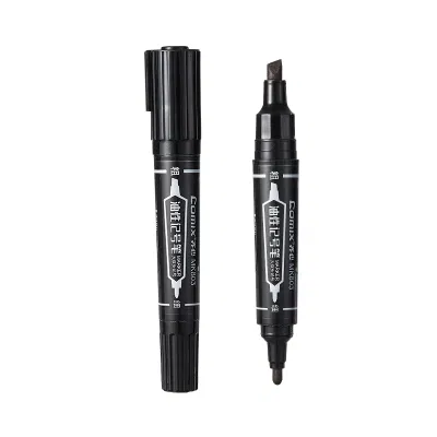 齐心 MK803 大双头记号笔 2.0mm-6.0mm 10支/盒 黑 黑色