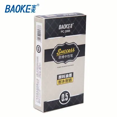 宝克(baoke) PC2998中性笔办公文具签字笔黑色水性笔学生用笔 0.5mm 12支/盒 PC2998盒装12支