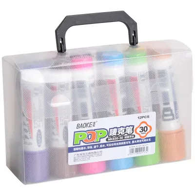 宝克(BAOKE)POP-30mm可加墨使用马克笔油性套装 唛克笔美工手绘麦克笔海报笔 12支/盒 1盒 POP-30mm马克笔12色套装