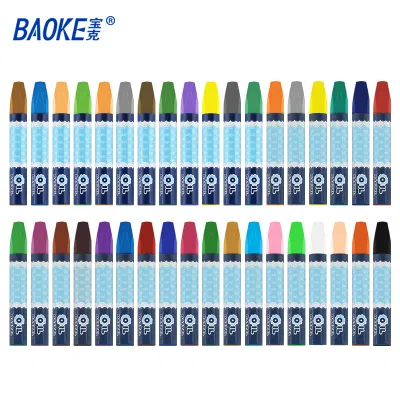 宝克(BAOKE)OP036 绚彩油画棒 绚彩36色 六角笔杆 可水洗 36片/盒 1盒 36色/盒