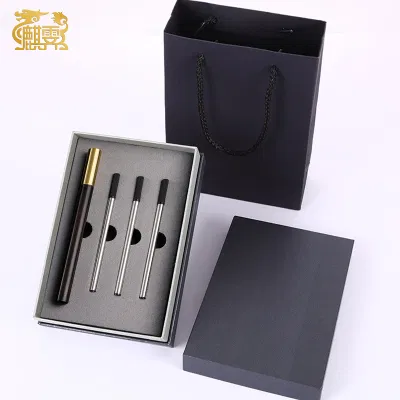 麒霁黑檀签字笔套装 党政生日纪念品礼盒ZXB006 黑檀笔+笔芯*3(礼盒)