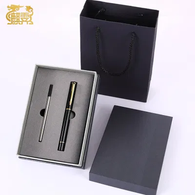 麒霁签字笔套装 党政生日纪念品 黑金属笔+笔芯*1(礼盒)ZXB002