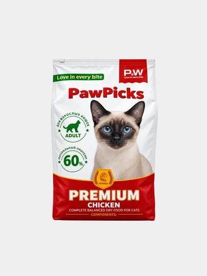 Paw Picks сухой корм для кошек с курицей, 10 кг