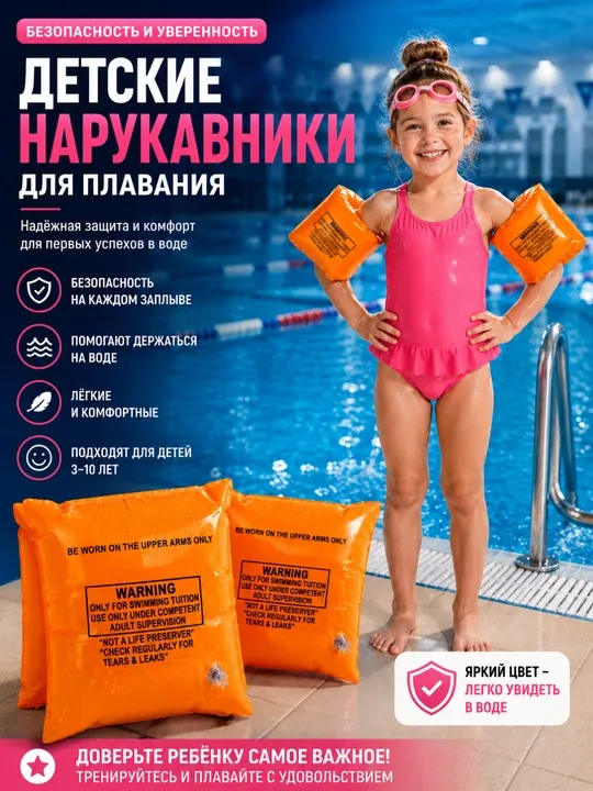 Детские нарукавники, для плавания, для бассейна