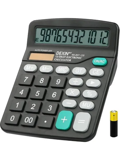 Калькулятор DEXIN KK-837-12S, 12-разрядный, большой дисплей