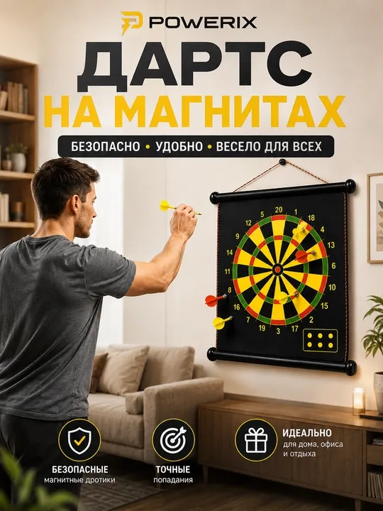 Магнитный дартс, дартс на магнитах, магнитные дротики, безопасный дартс, дартс для взрослых