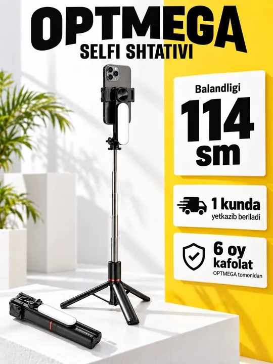 Штатив для телефона, селфи-палка 4 в 1, телескопический, Bluetooth-пульт