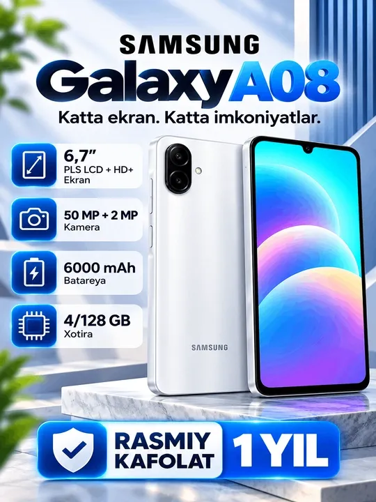Смартфон Samsung Galaxy A08 4GB 4 /128GB 6000 мАч